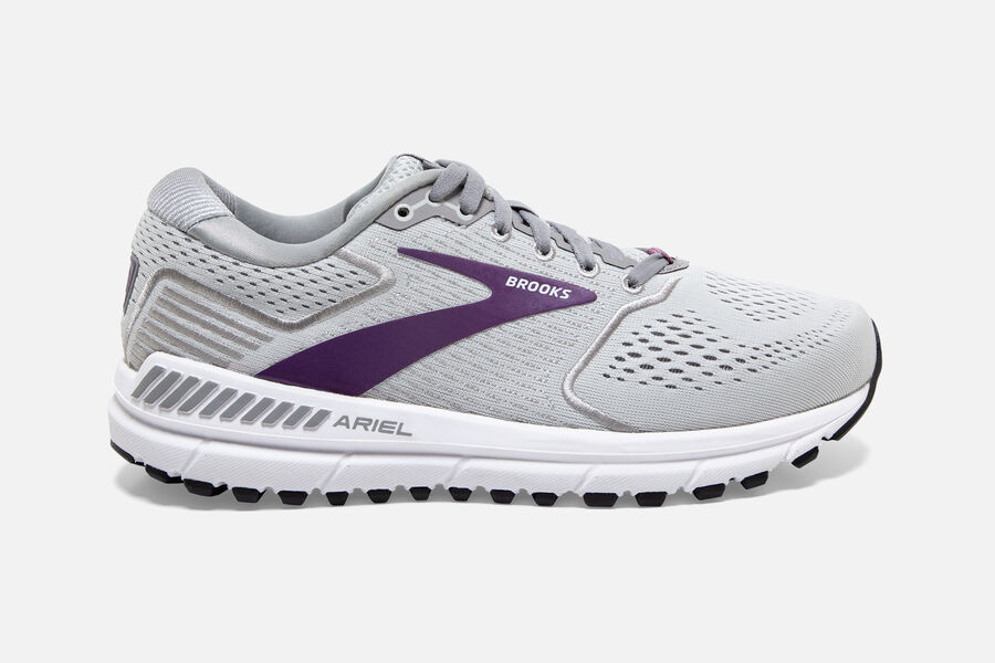 Brooks Women's Ariel '20 Road Running Shoes Grey/Purple IFNQ-29610